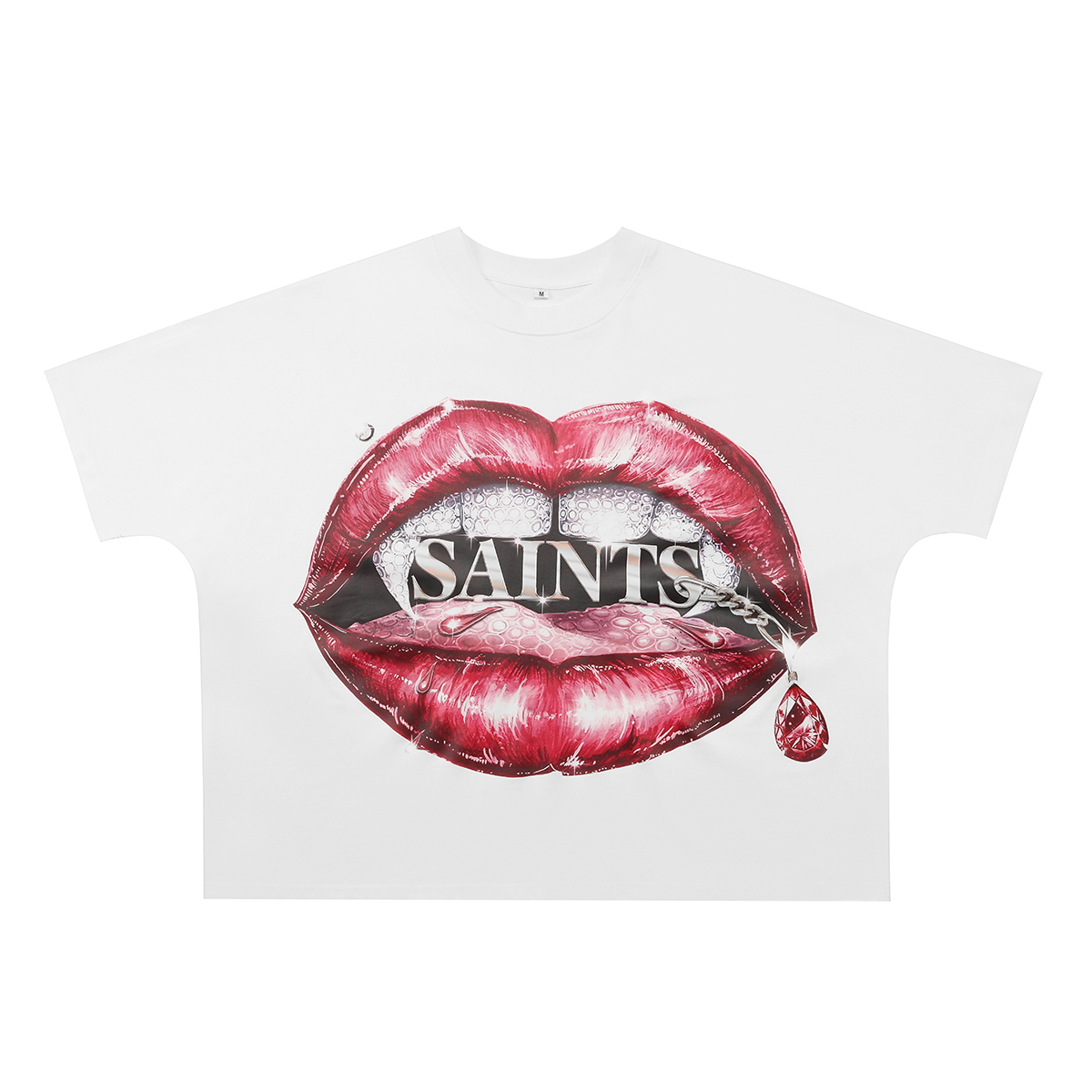 New arrival sexy red mouth cotton tshirt