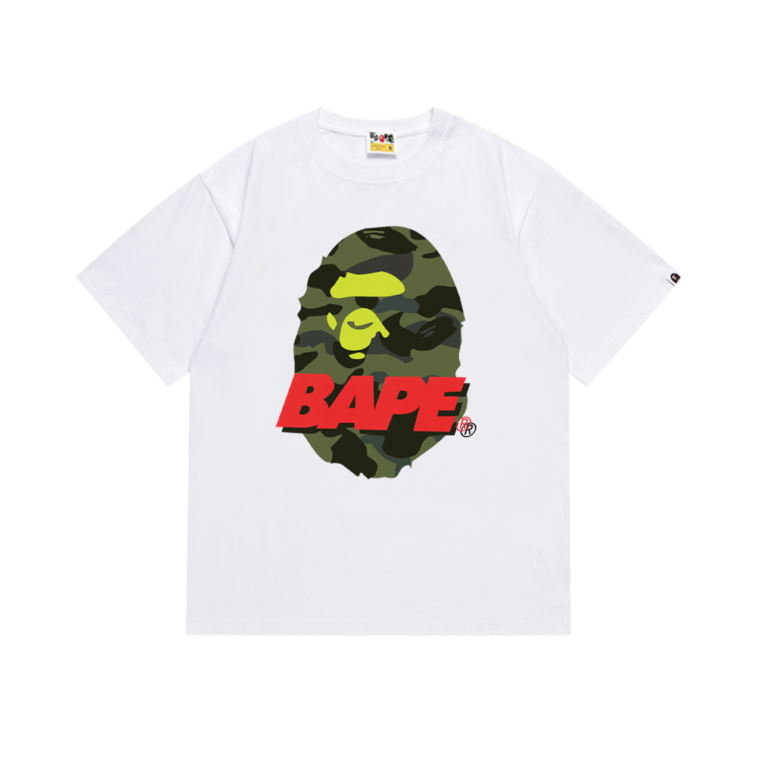 new camo ape head print pink letter