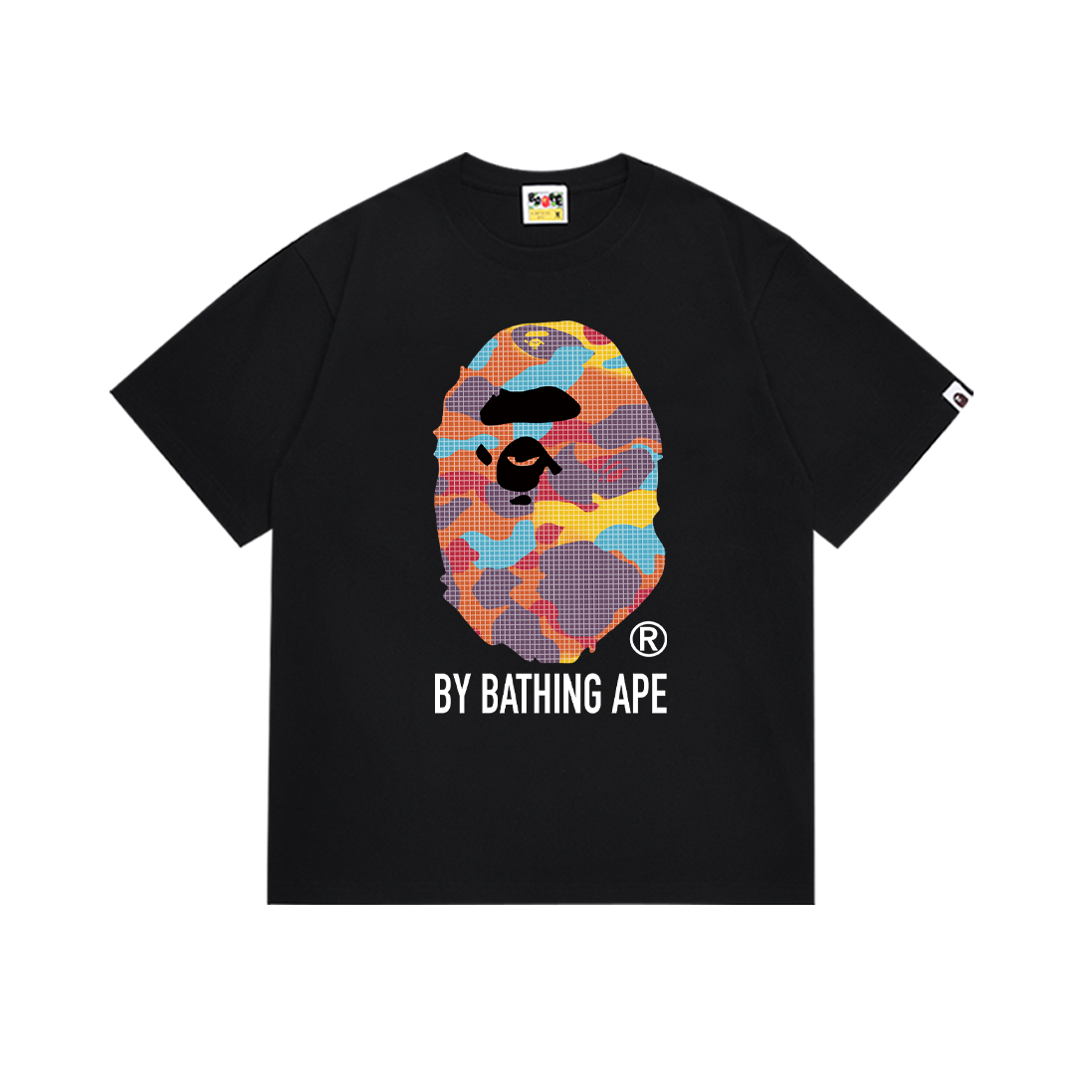 new colorful camouflage small-checkered T-shirt