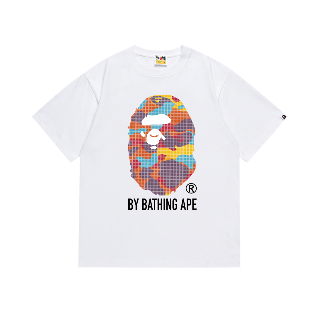 new colorful camouflage small-checkered T-shirt