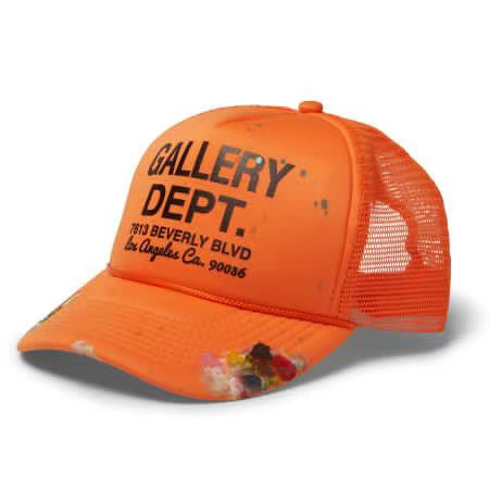 Orange painting splatter cap