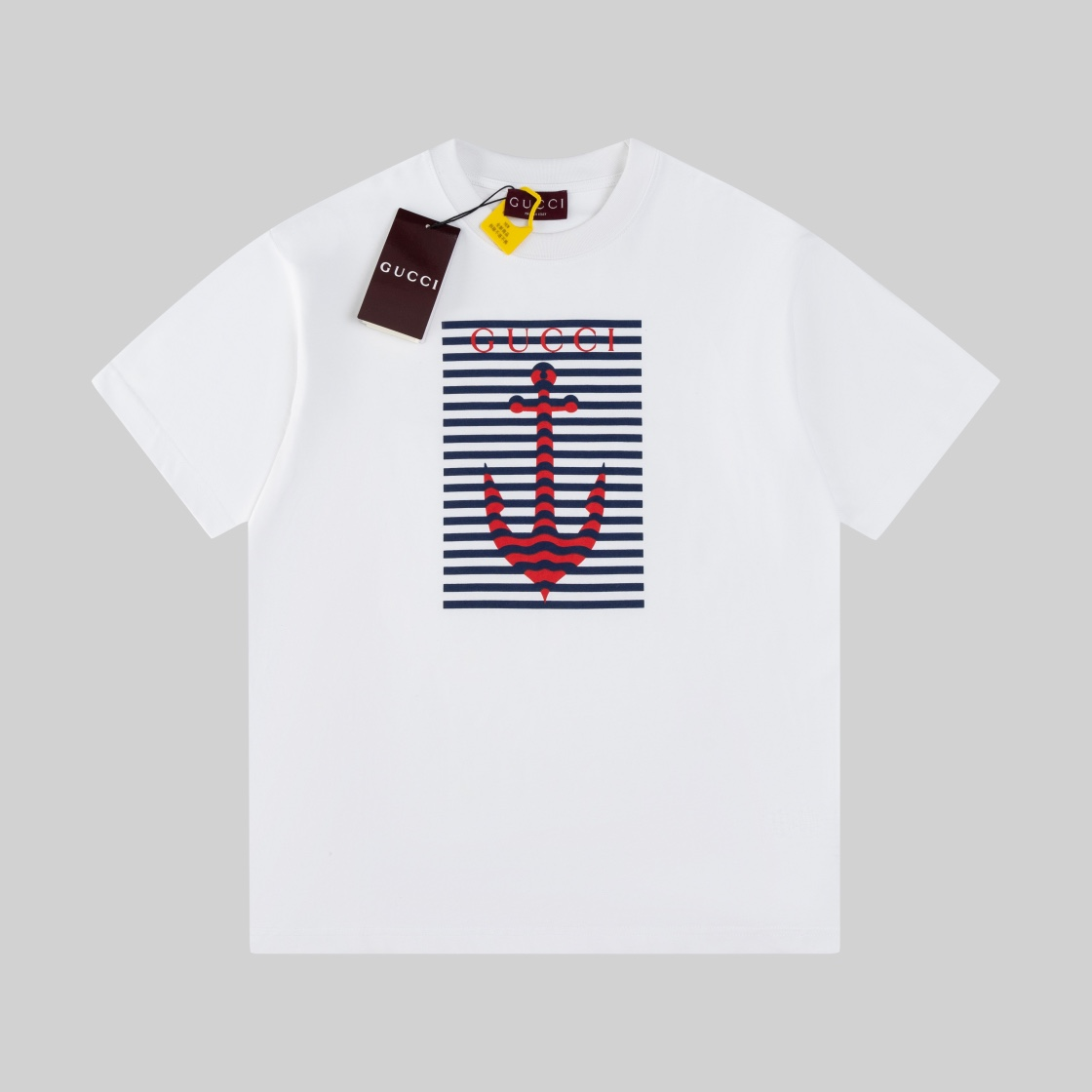 New Anchor pattern round-neck short-sleeved shirt