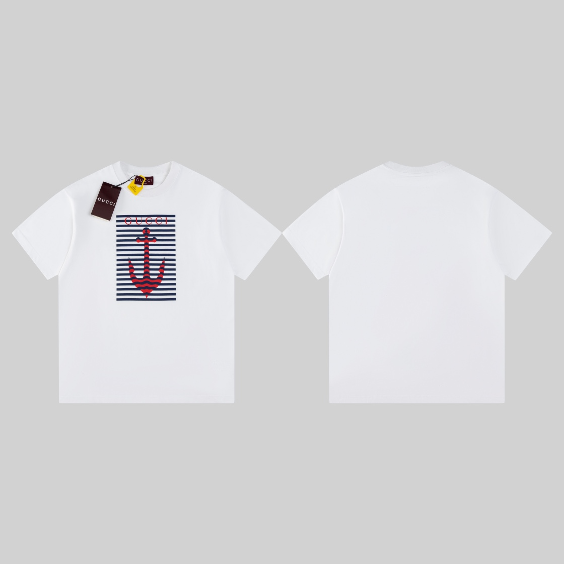New Anchor pattern round-neck short-sleeved shirt