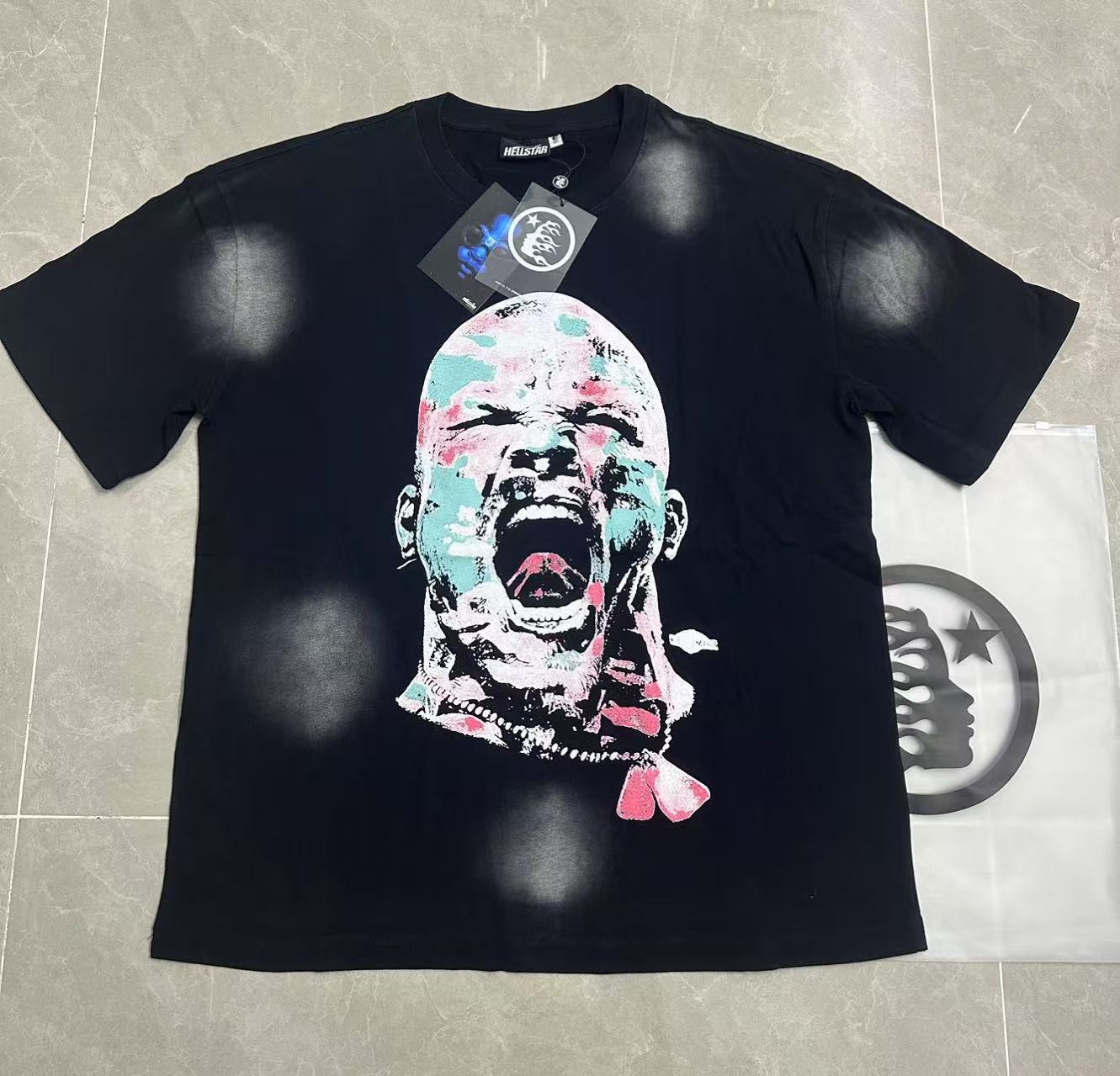 new arrival crazy face man print cotton tshirt