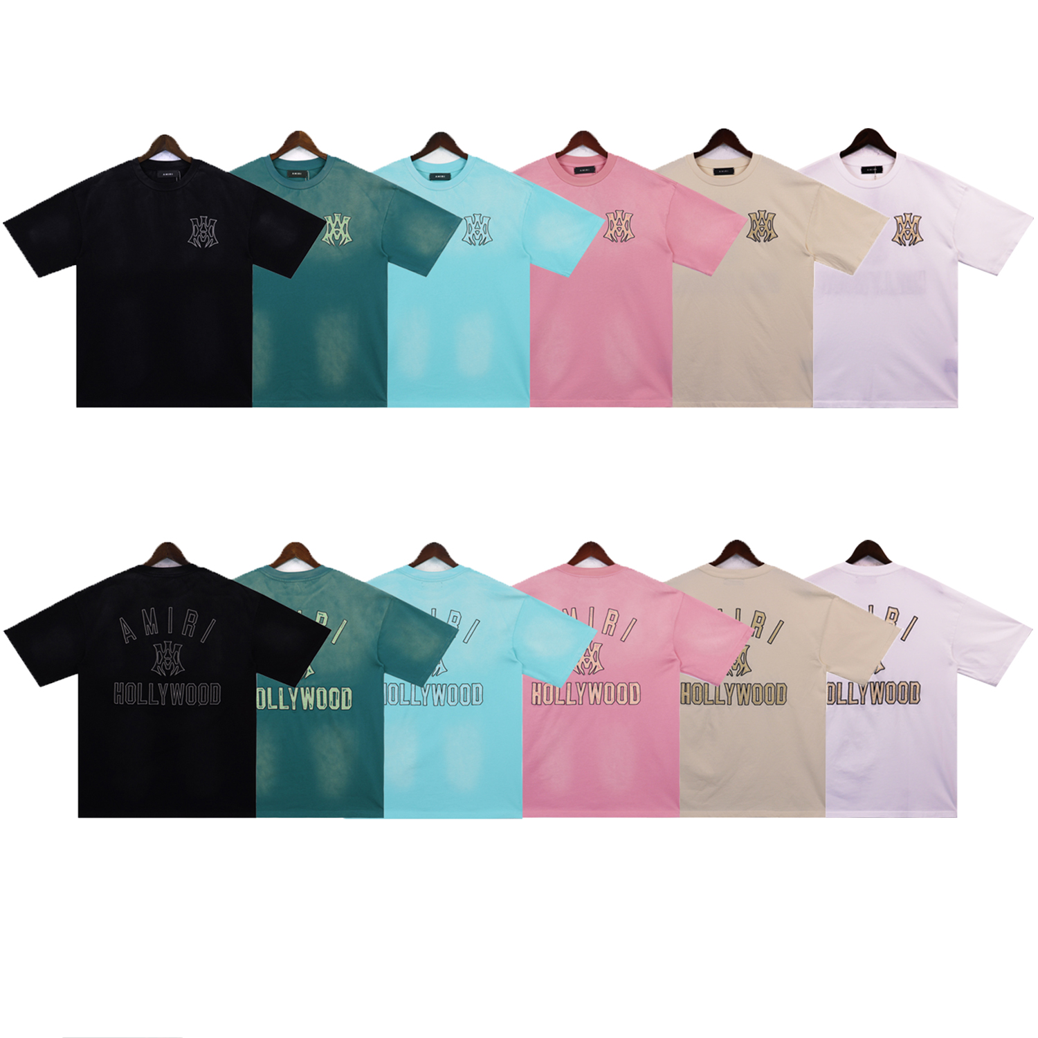 new arrival HOLLYWOOD logo patch applique oversize tshirt