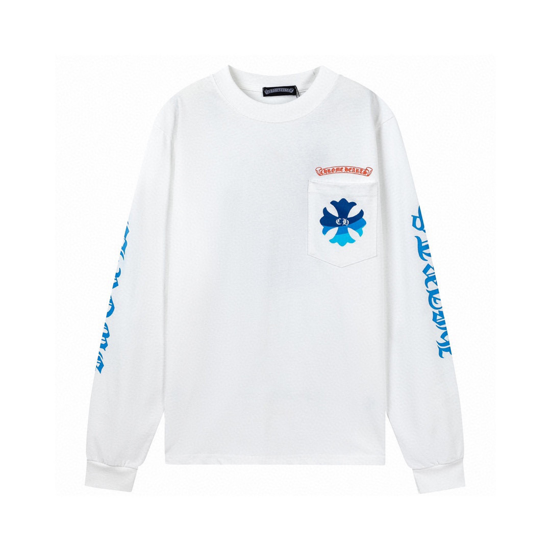 new arrival cross on pocket long sleeve tee
