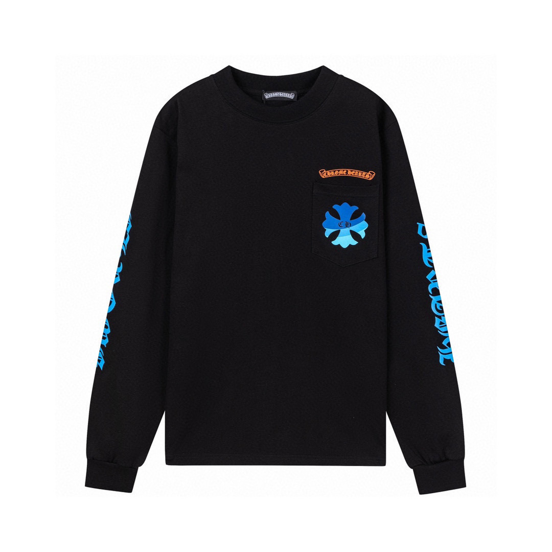 new arrival cross on pocket long sleeve tee