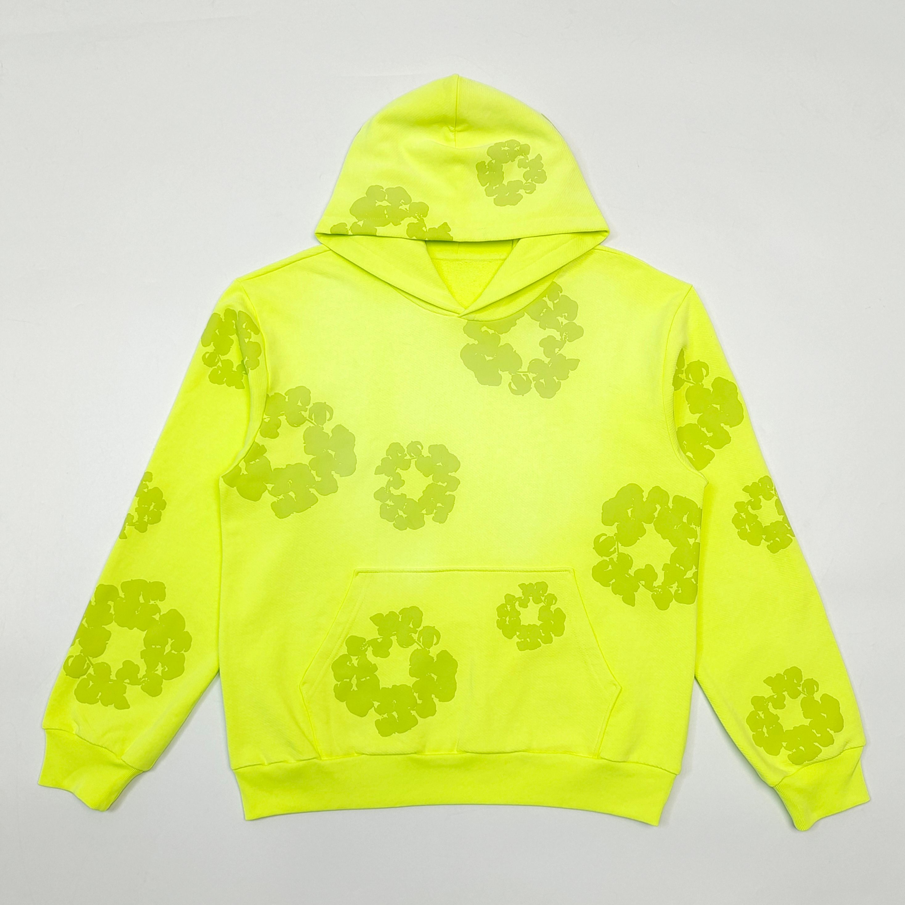 1:1 New color washing puff logo hoodie pant