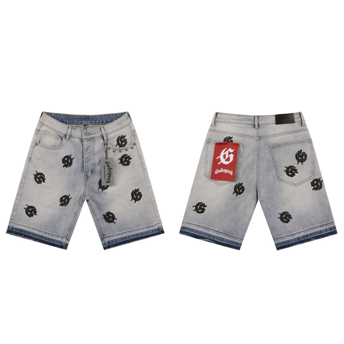 New release Loose embroidered denim shorts