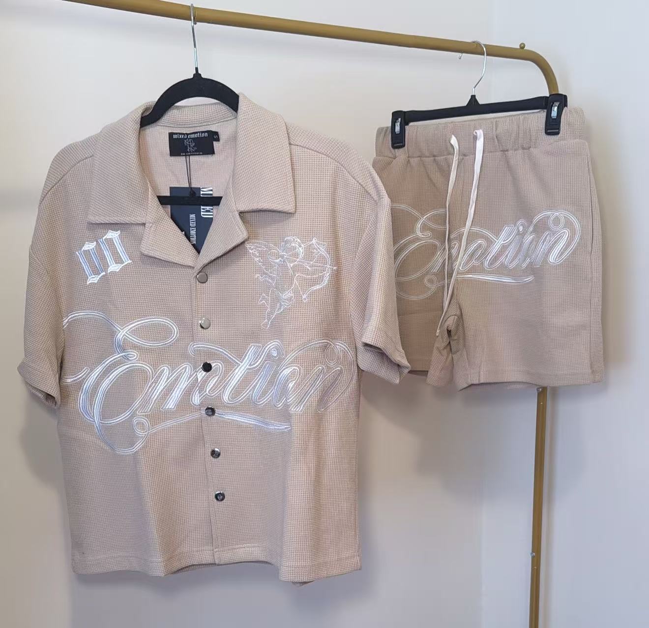 new arrival mix emotion Waffle-patterned suit in three colors