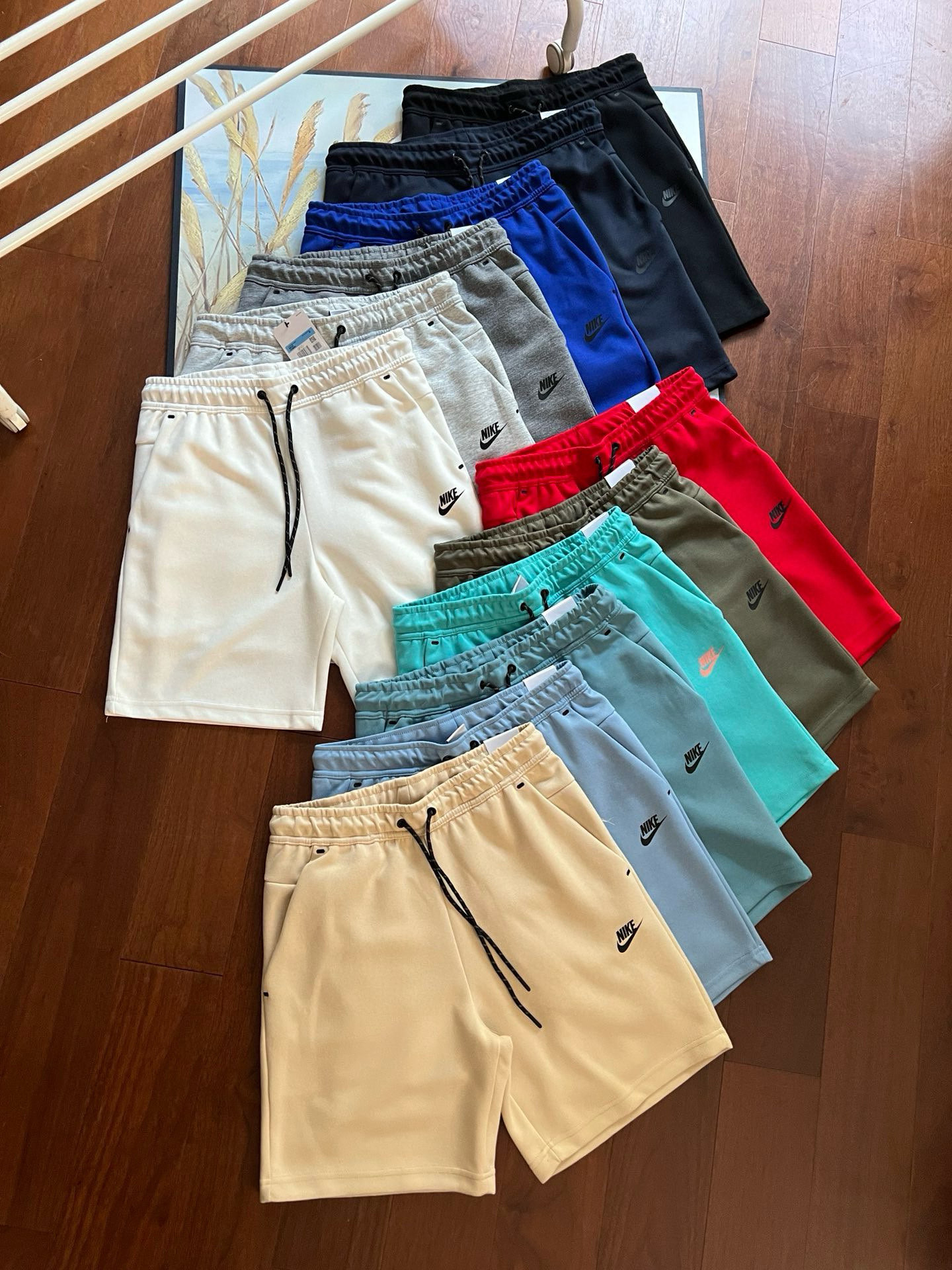 Drill Style TECH FLEECE New Men's Knitted Side Compression Sport Shorts Capri Pants