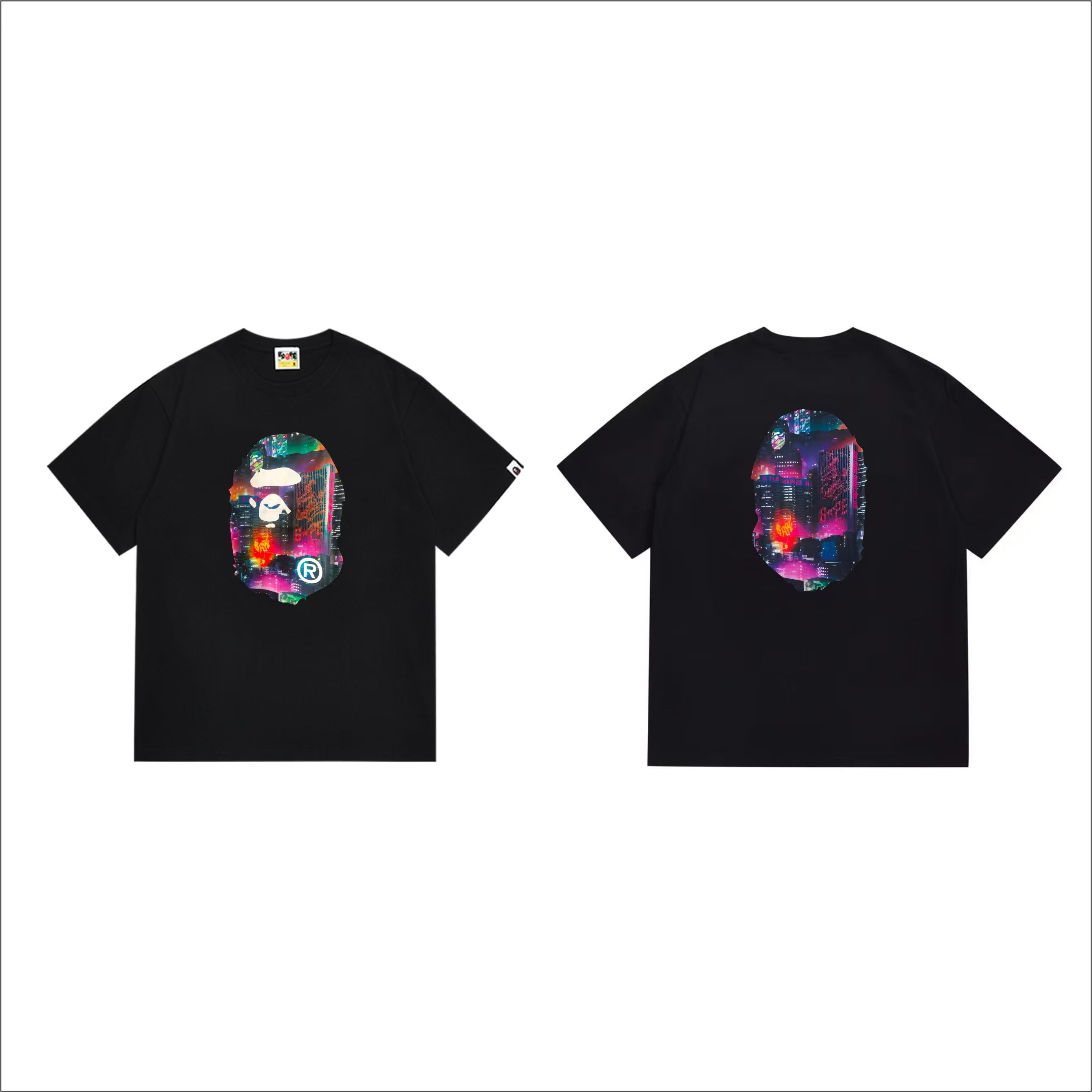 New releasing neon light print cotton tee