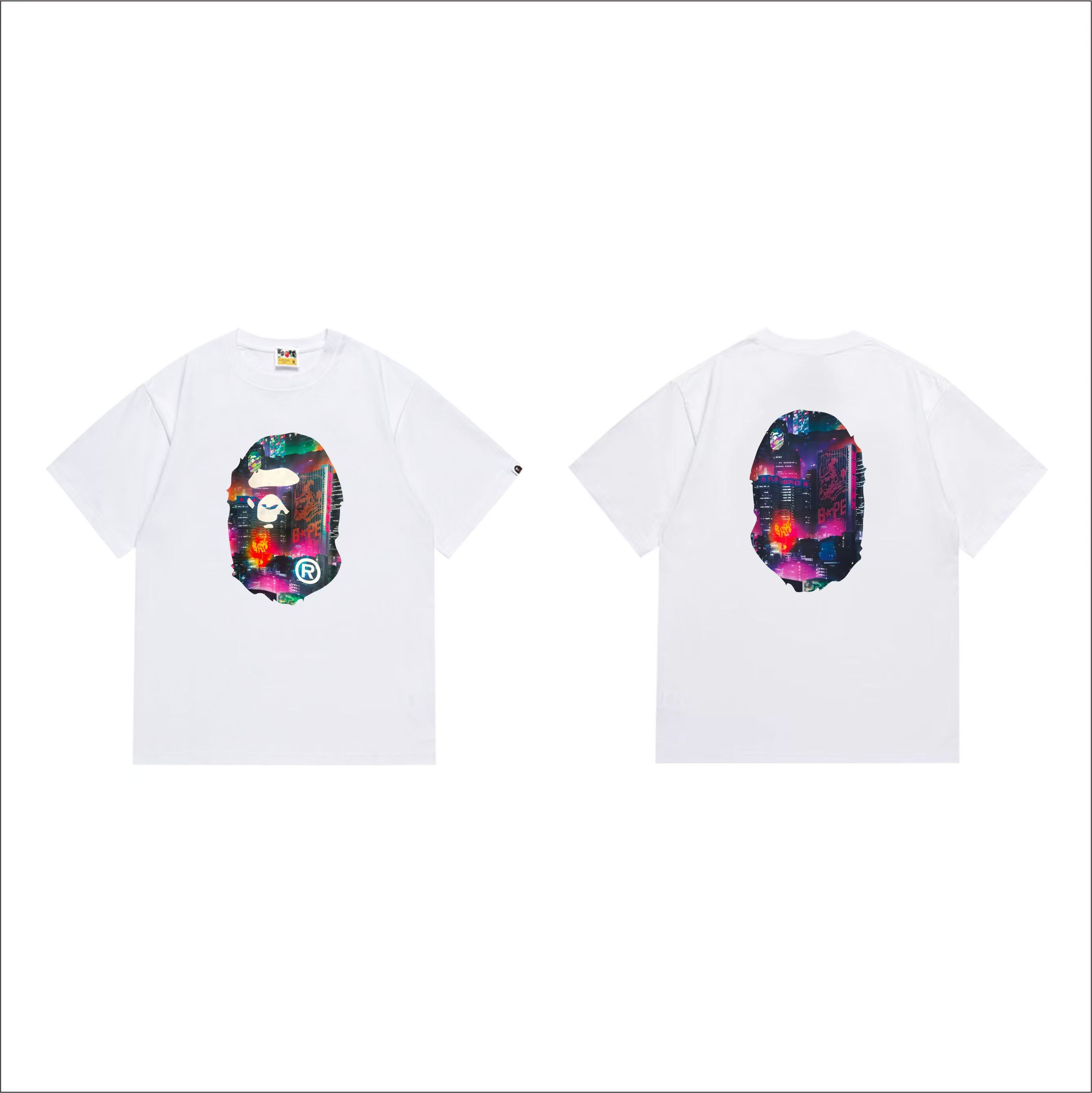 New releasing neon light print cotton tee