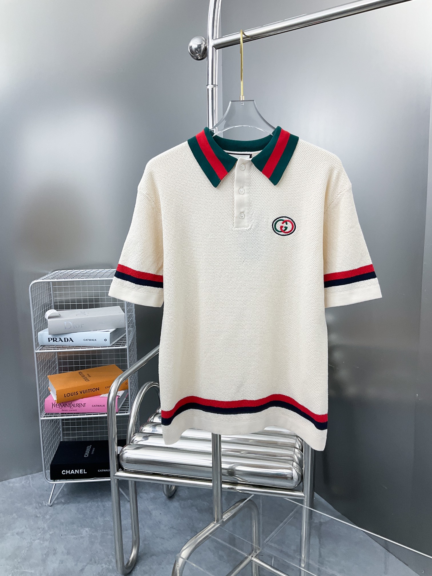 New Double G logo collar polo knit short sleeve