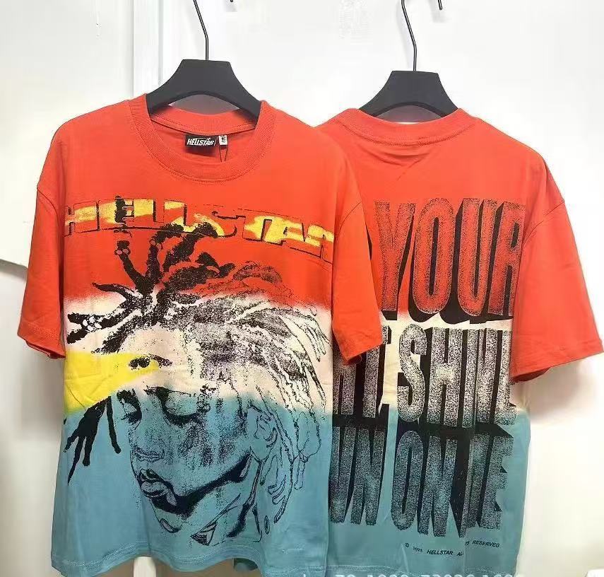 New released orange witgh blue white tshirt