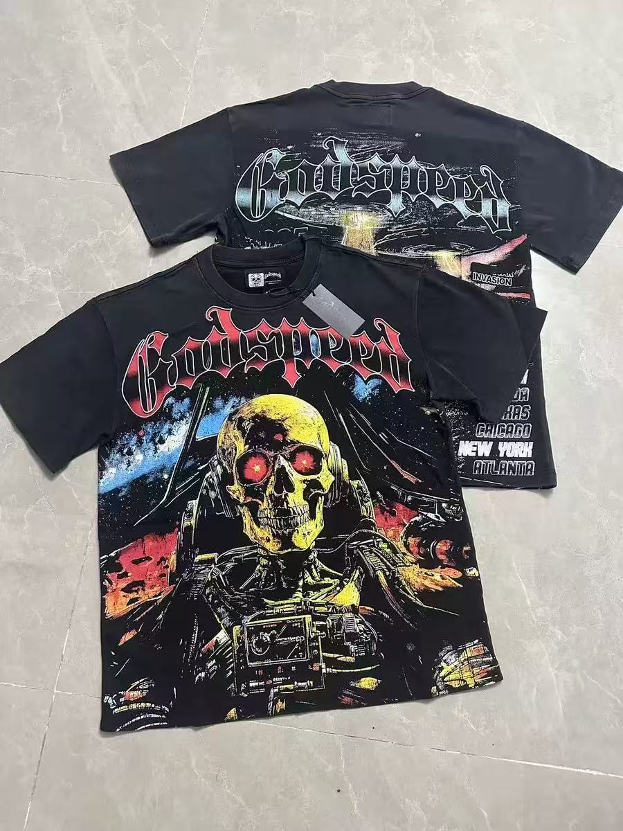 New released yellow skull print tshirt