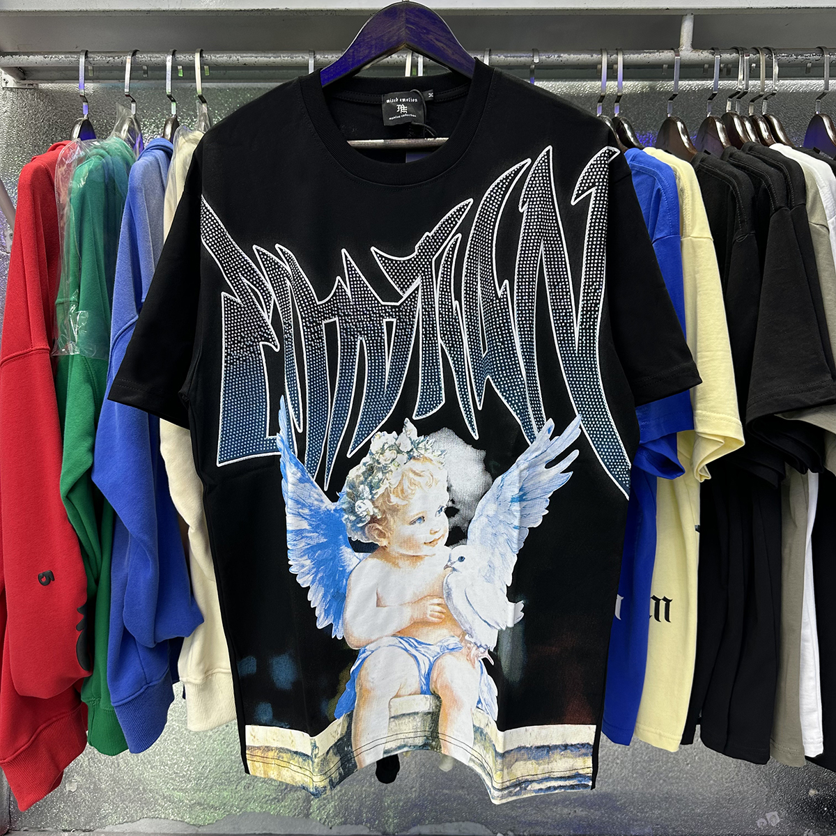 new arrival  'Dove' Rhinestone cotton tee