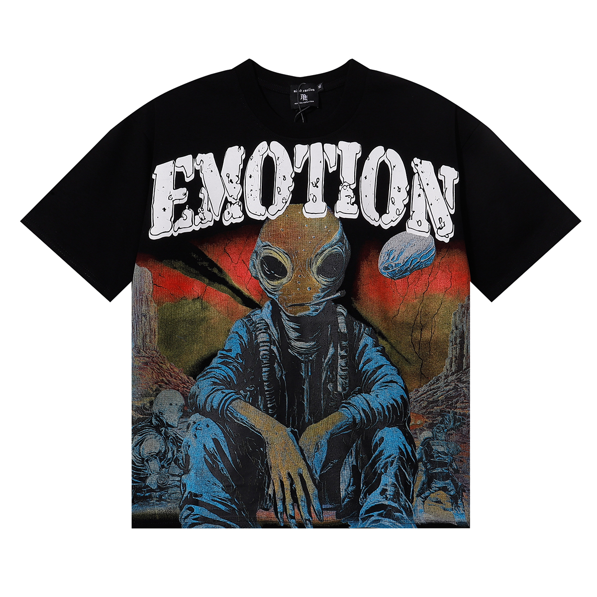 new arrival Smoking Alien Print cotton tee