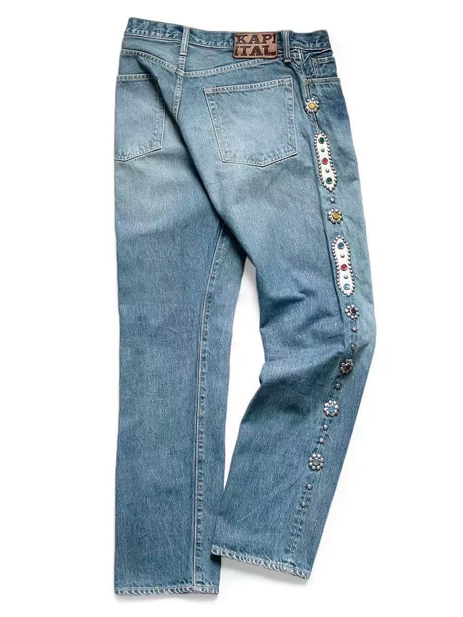 New arrival KAPITAL Gemstone washed seed leather jeans