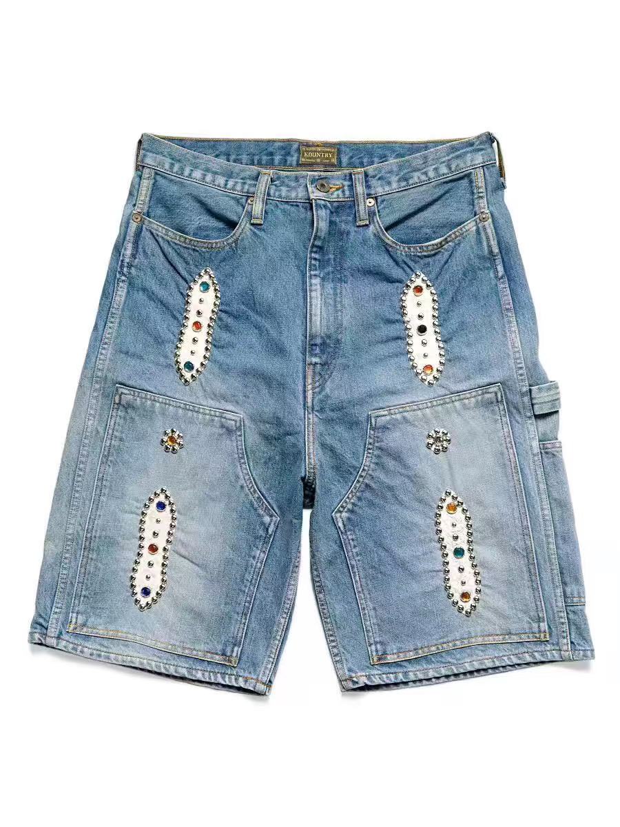 New arrival KAPITAL pure beaded denim shorts