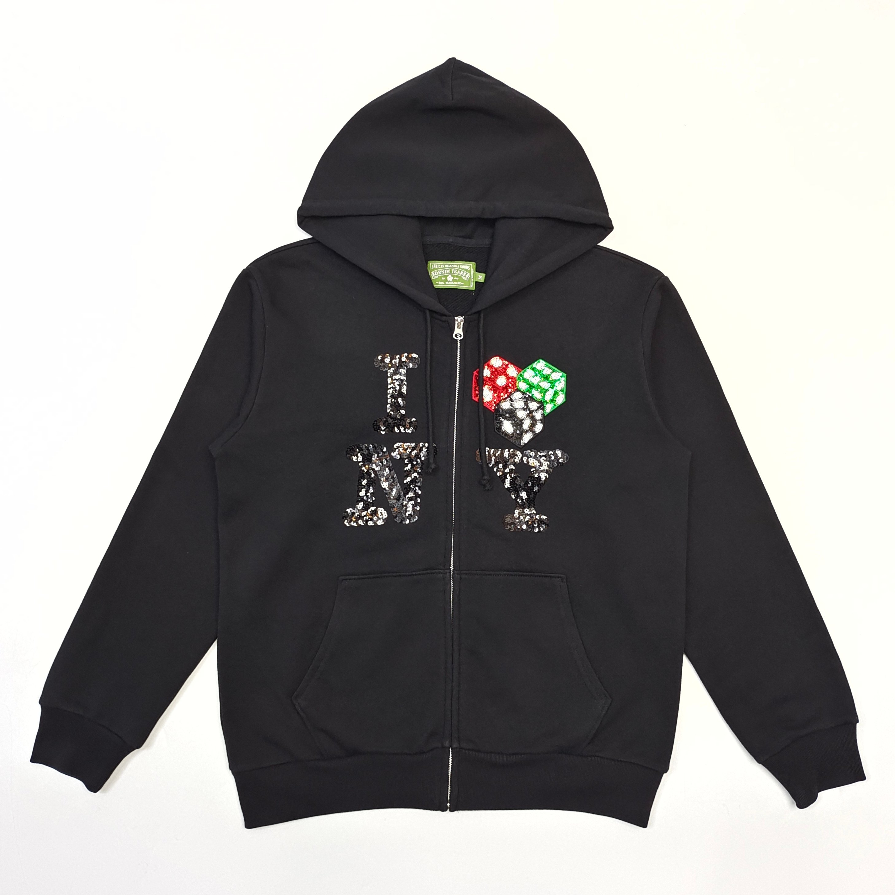 1:1 New Imported machine bead embroidery zipper hoodie