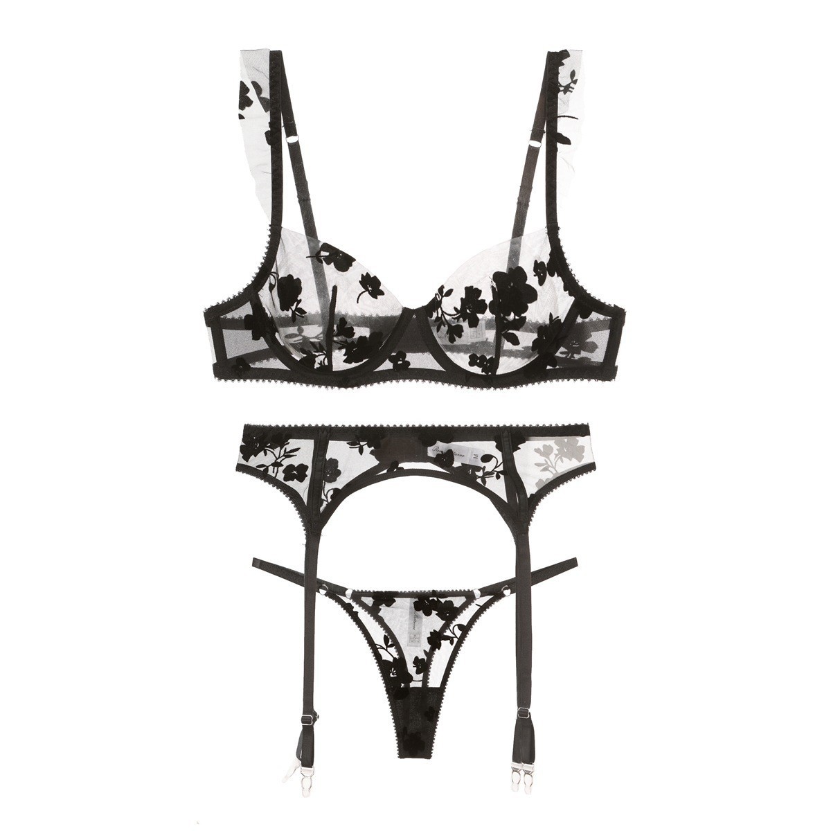 Sexy French-style ultra-thin embroidered underwear
