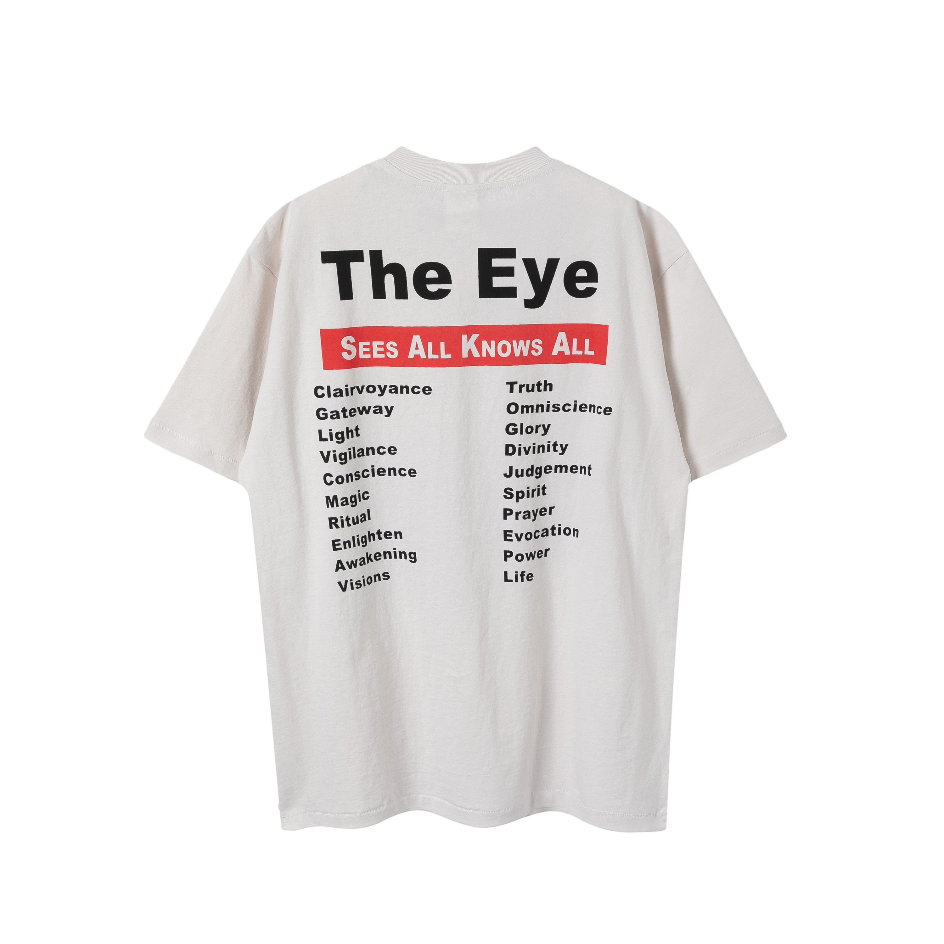 Saint Jesus Eye Saint Man Print Washed Antique Short Sleeve T-Shirt