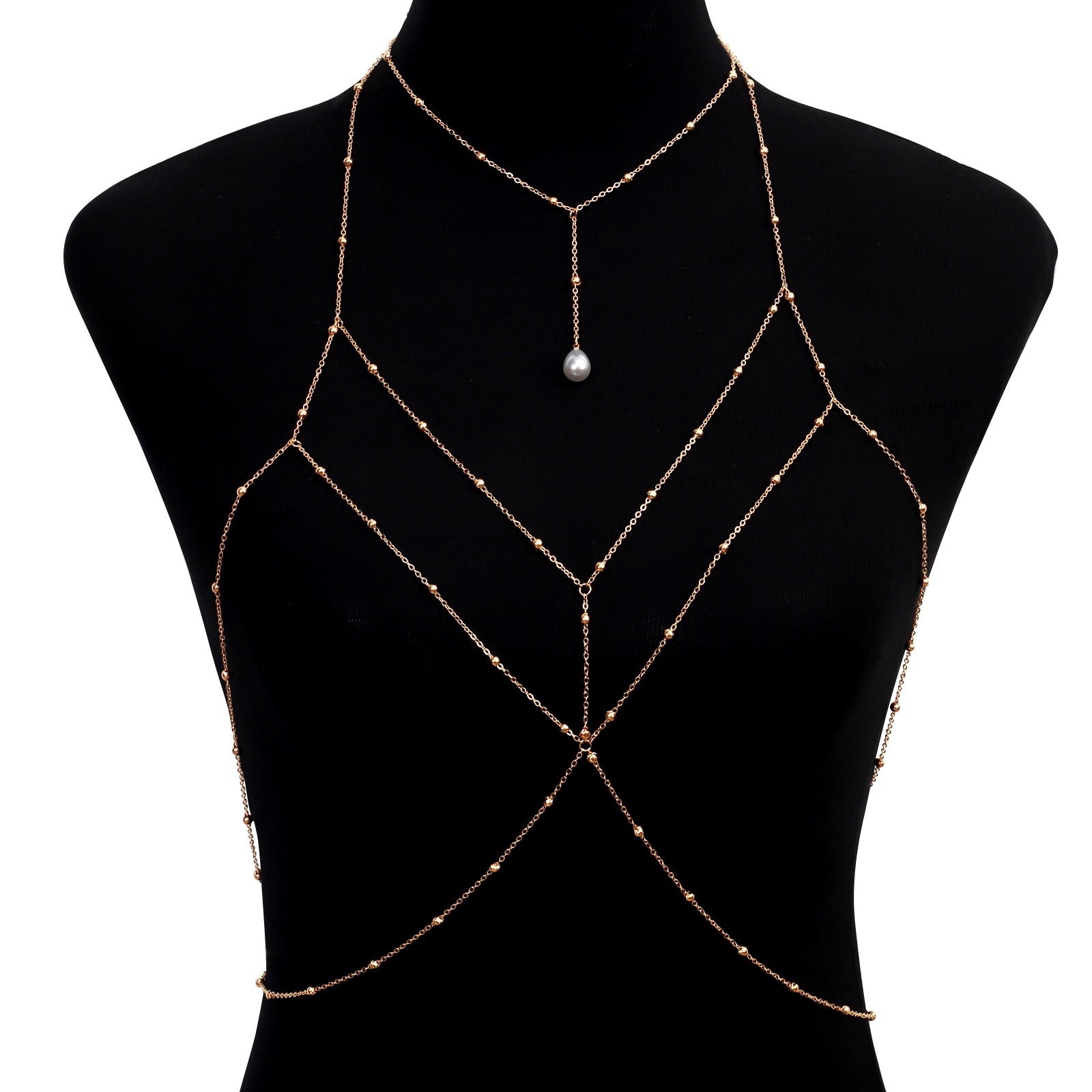 Sexy sparkling diamond necklace with clavicle chain
