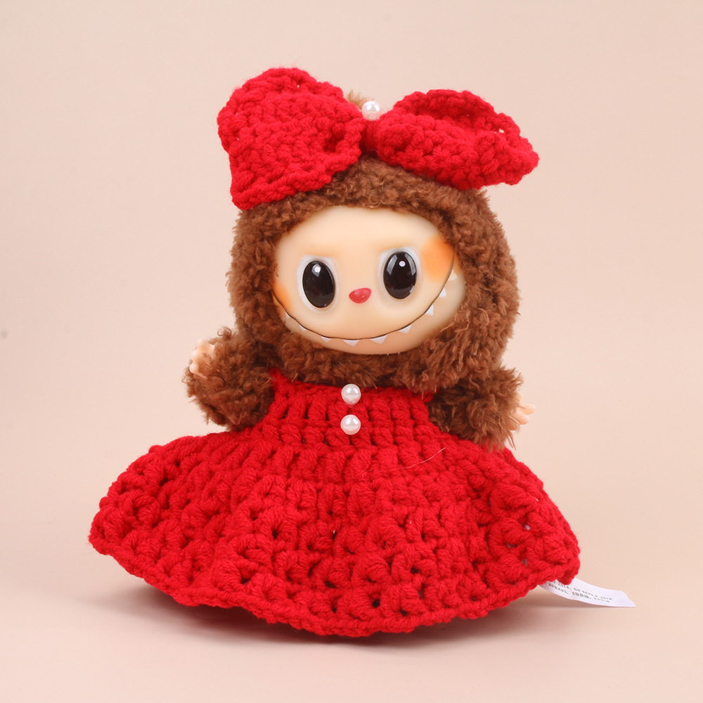 Handmade Labubb plush toy yarn skirt clothes