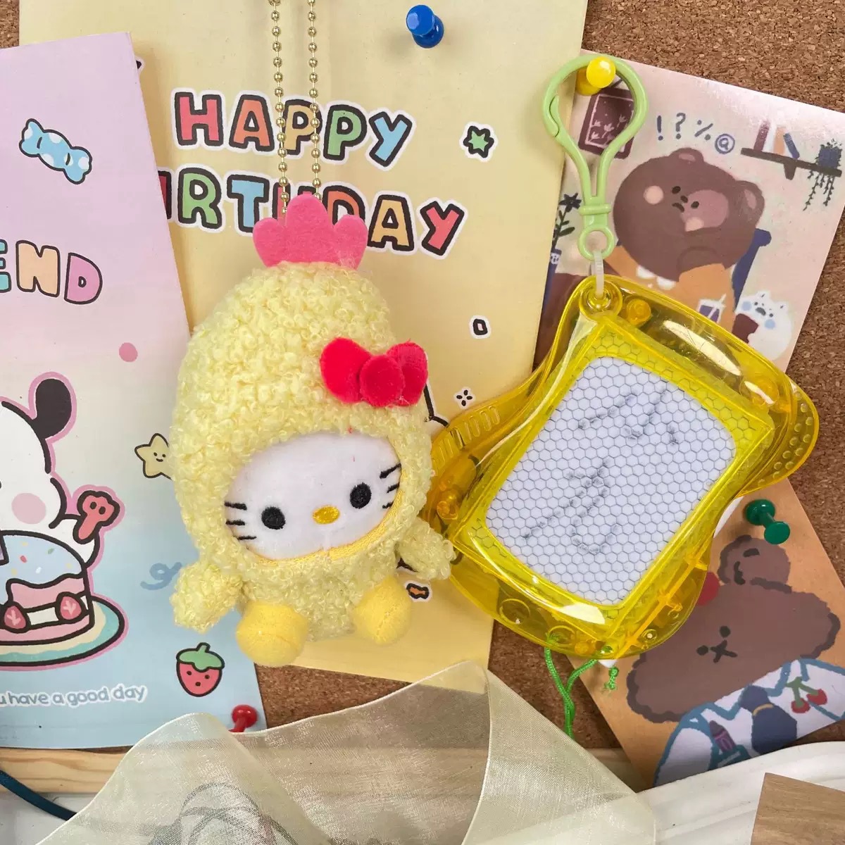 Cute cartoon Kitty plush toy pendant
