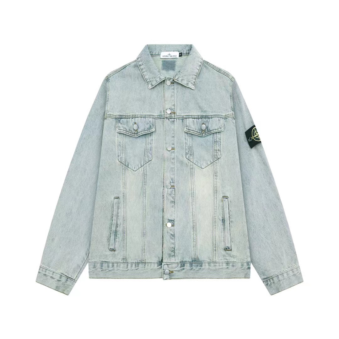 New 1:1 Stone Island heavy-duty denim jacket