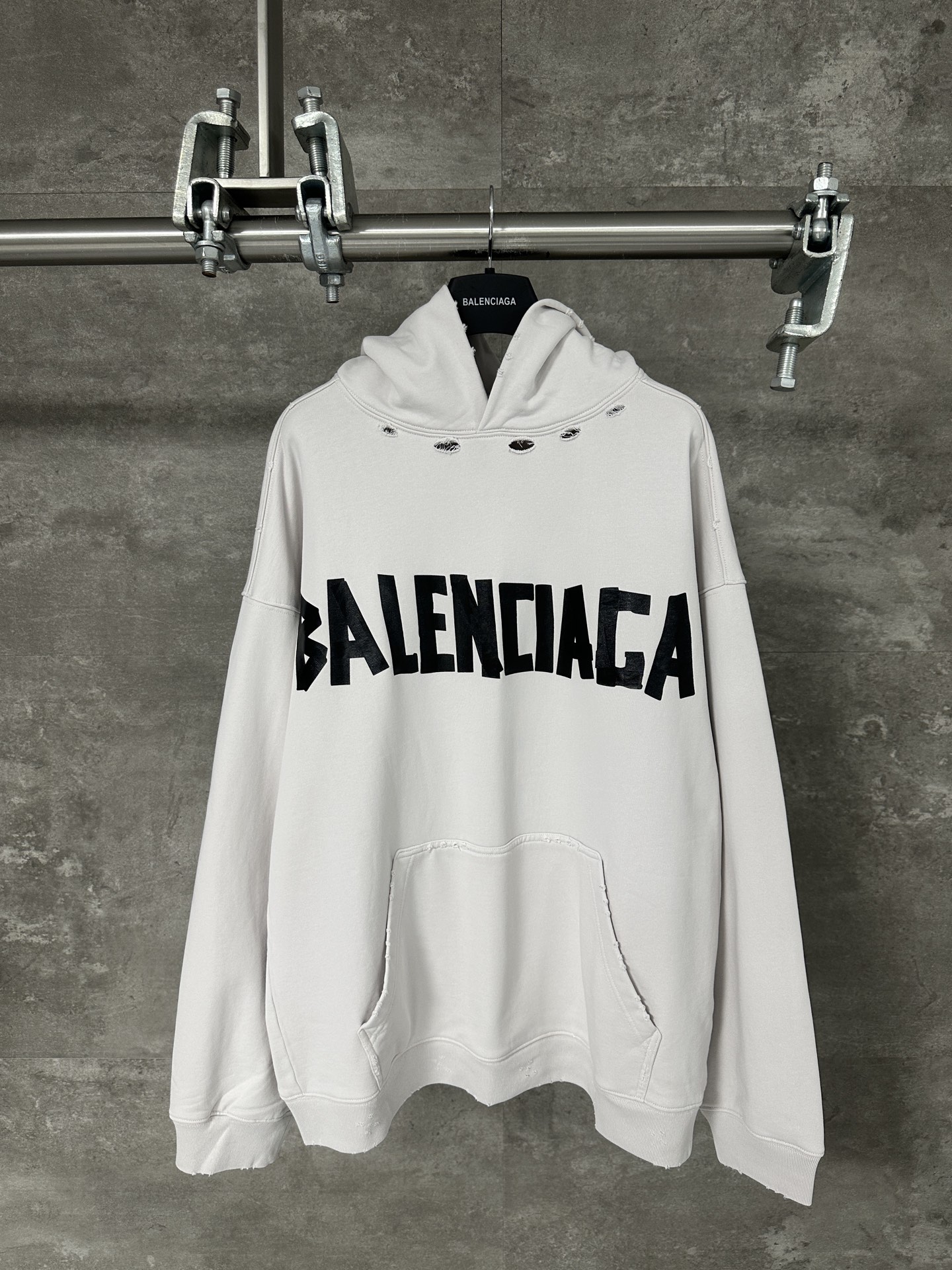 New arrival Mod Podge tape worn-out hooded sweatshirt hoodie