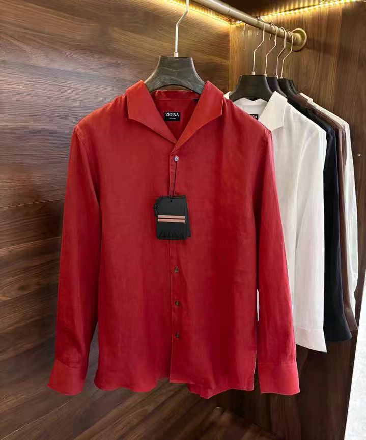 New arrival Men's linen business casual long-sleeved shirt