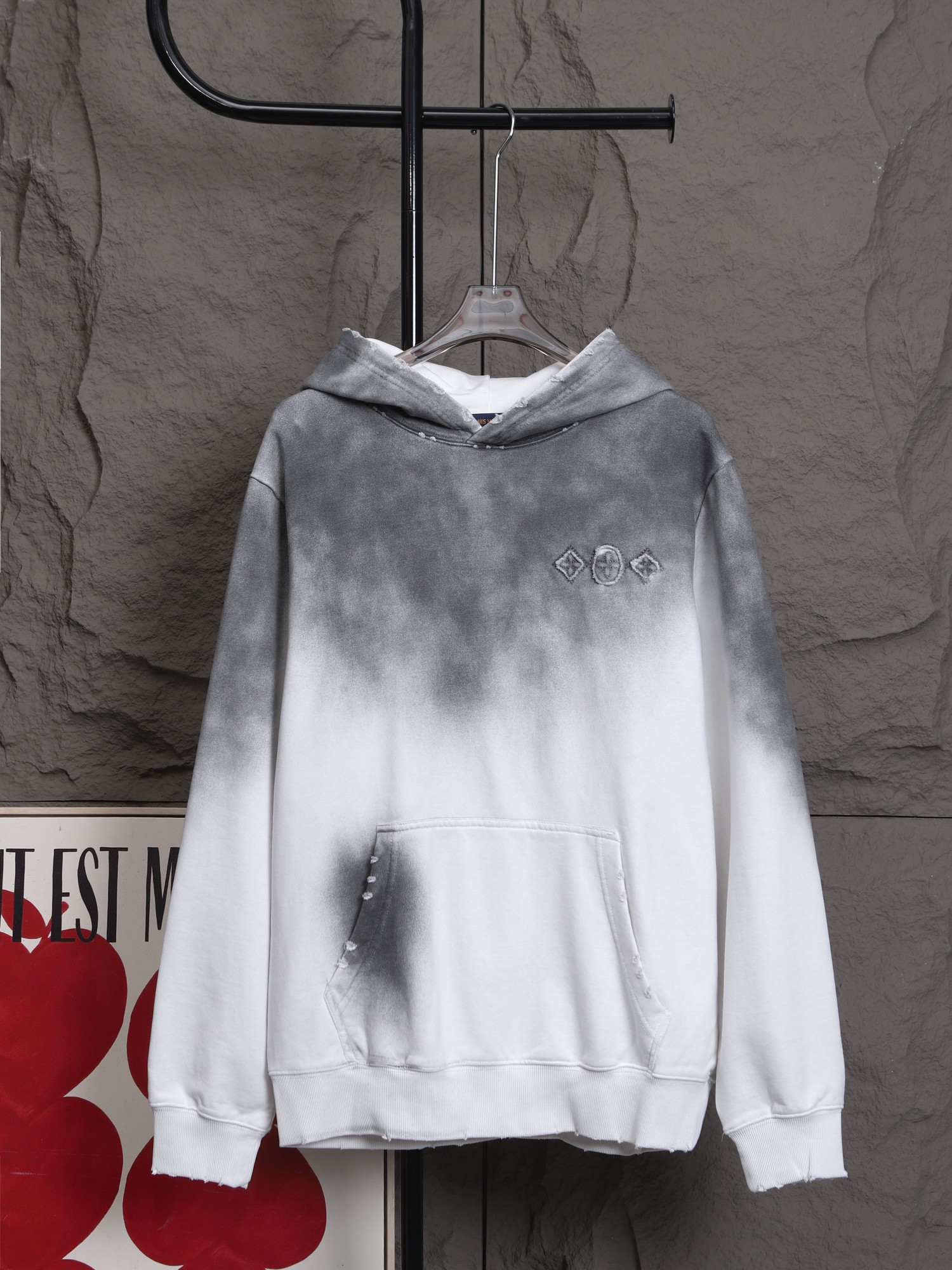 1:1 new arrival 2025 Autumn Old-Fashioned Denim Patchwork Embroidery hoodie