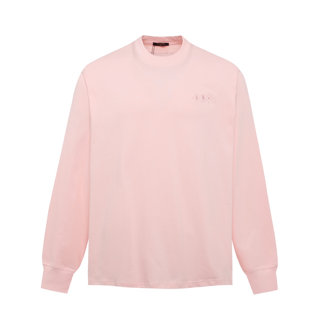 25SS new arrival Front and back floral embroidery  torn effect long sleeve tee