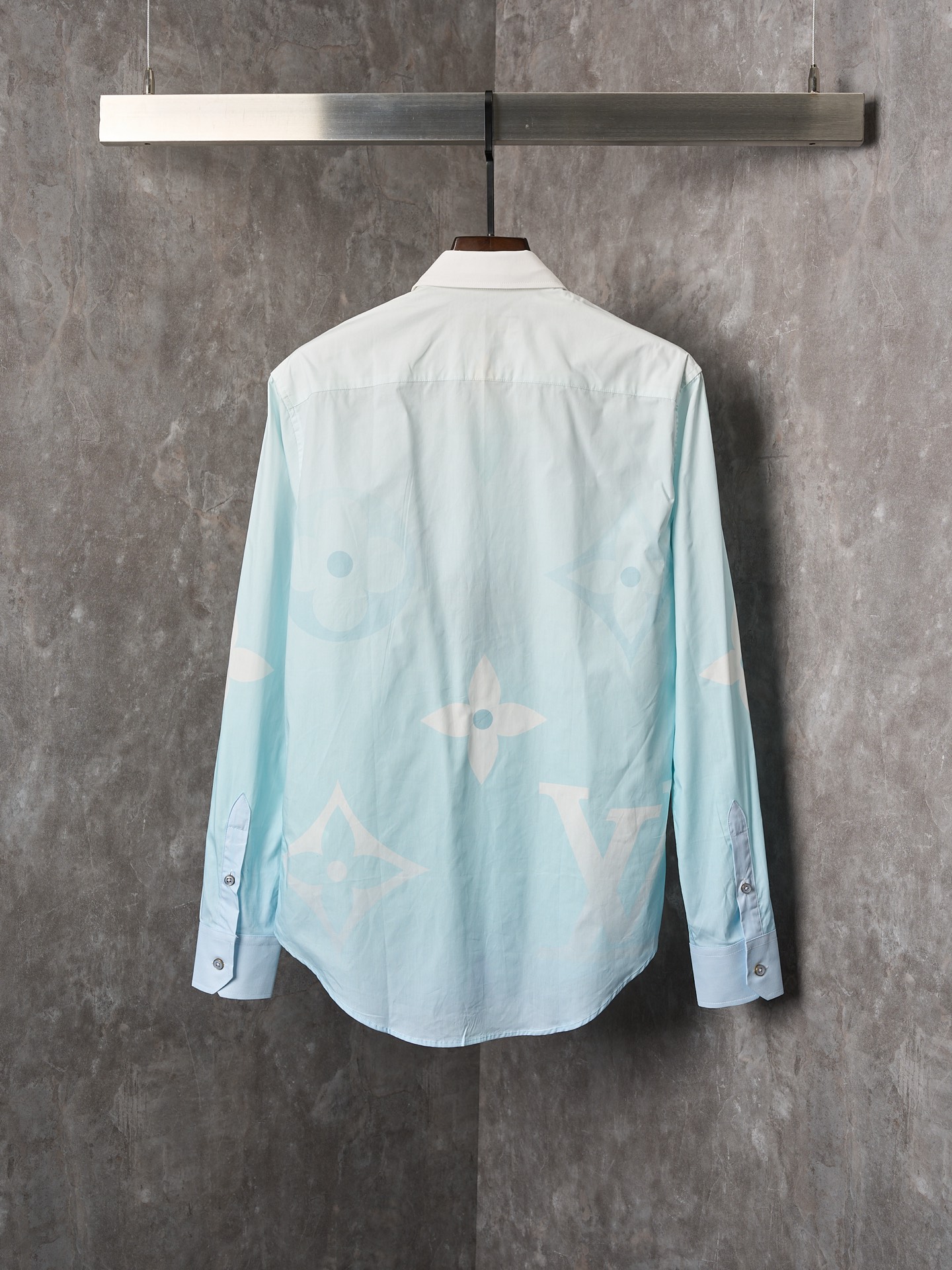 25SS 1:1 new arrival Gradient printed cotton poplin long-sleeved shirt