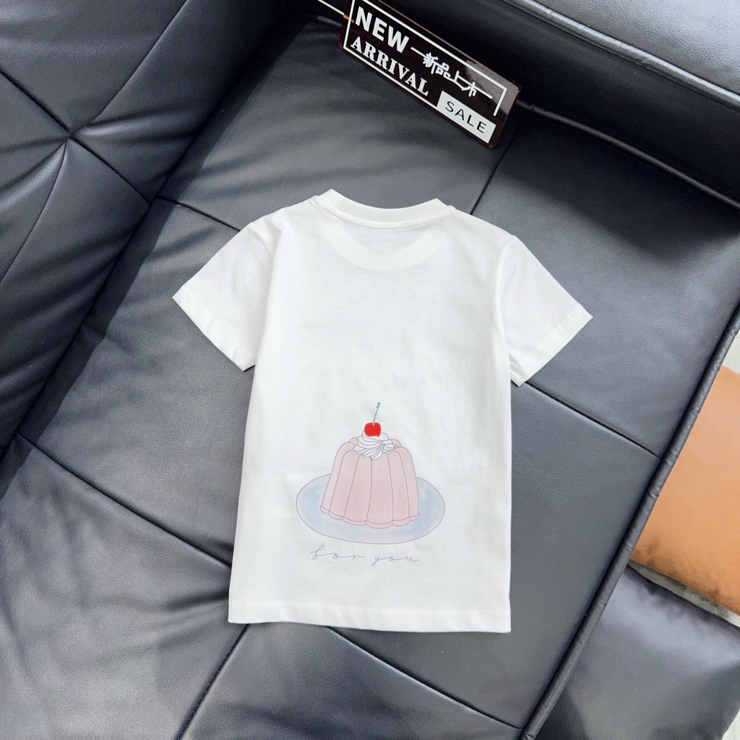 Cherry  Graffiti-shaped cupcakes print kid short-sleeved T-shirt