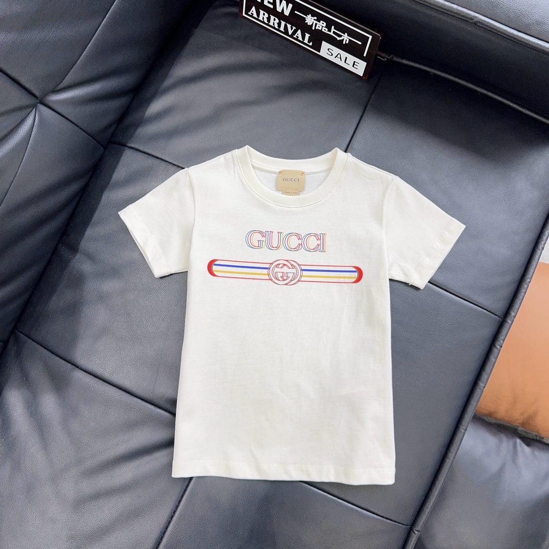 Gradient logo printed round-neck short-sleeved T-shirt
