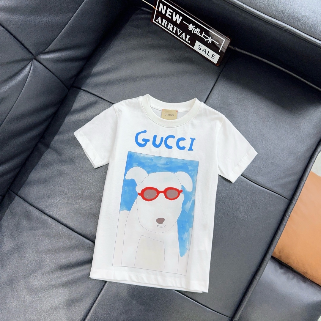 Sunglasses dog Doodle kid round-neck short-sleeved T-shirt