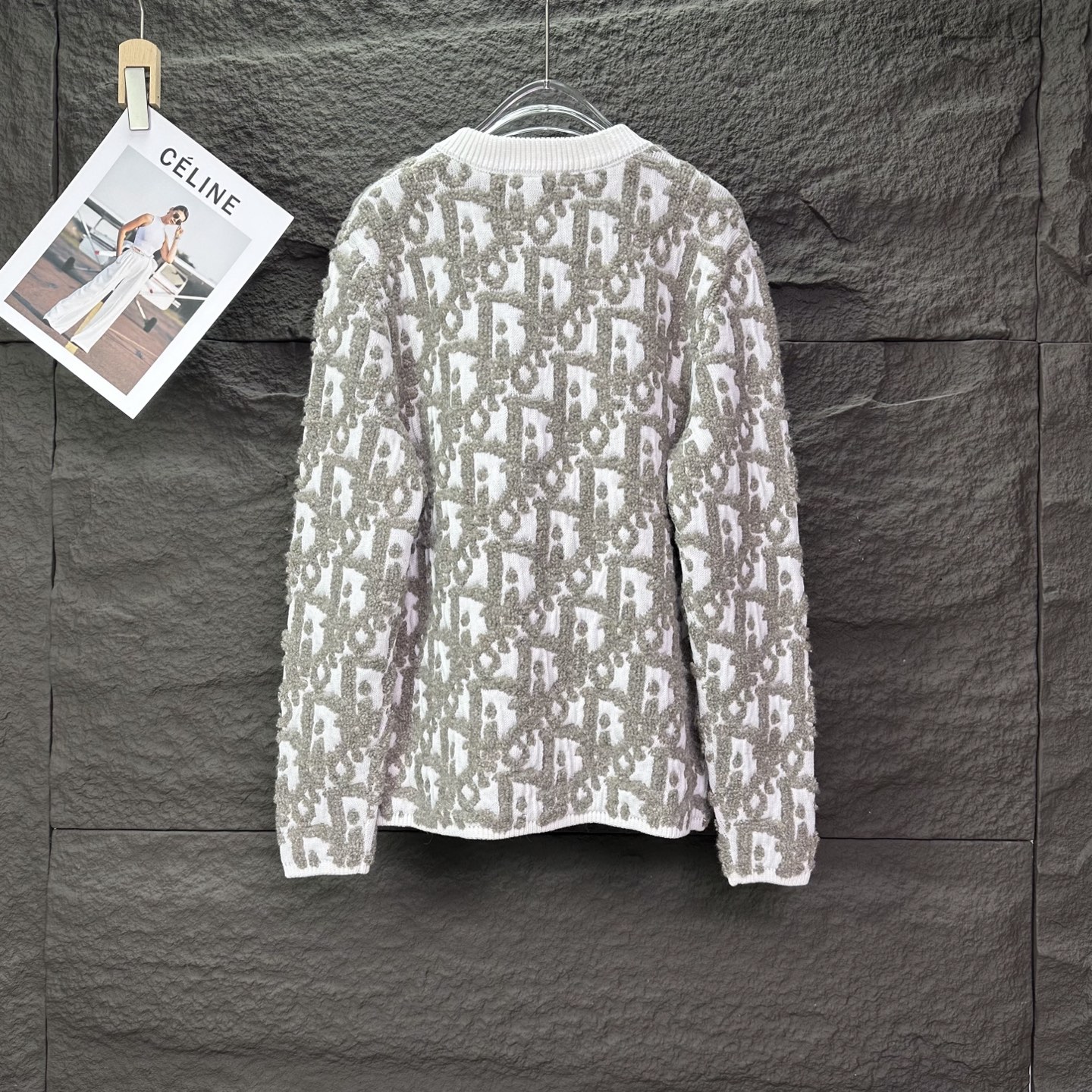 1:1 2025SS Towel Embroidered Jacquard Full-Print Logo Couple's Knitted Zipper Sweater Coat