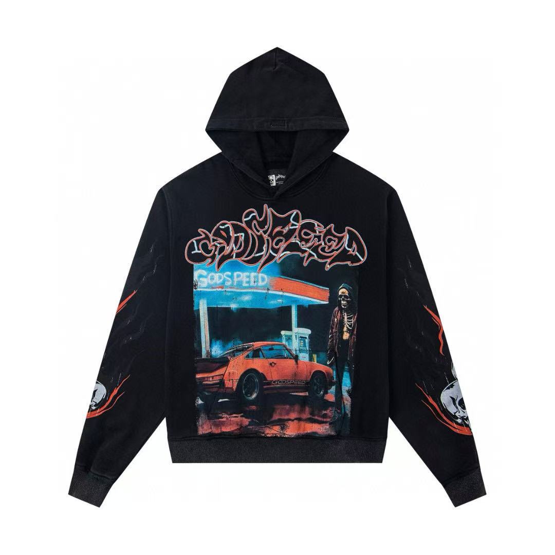 New released washing black car hoodie