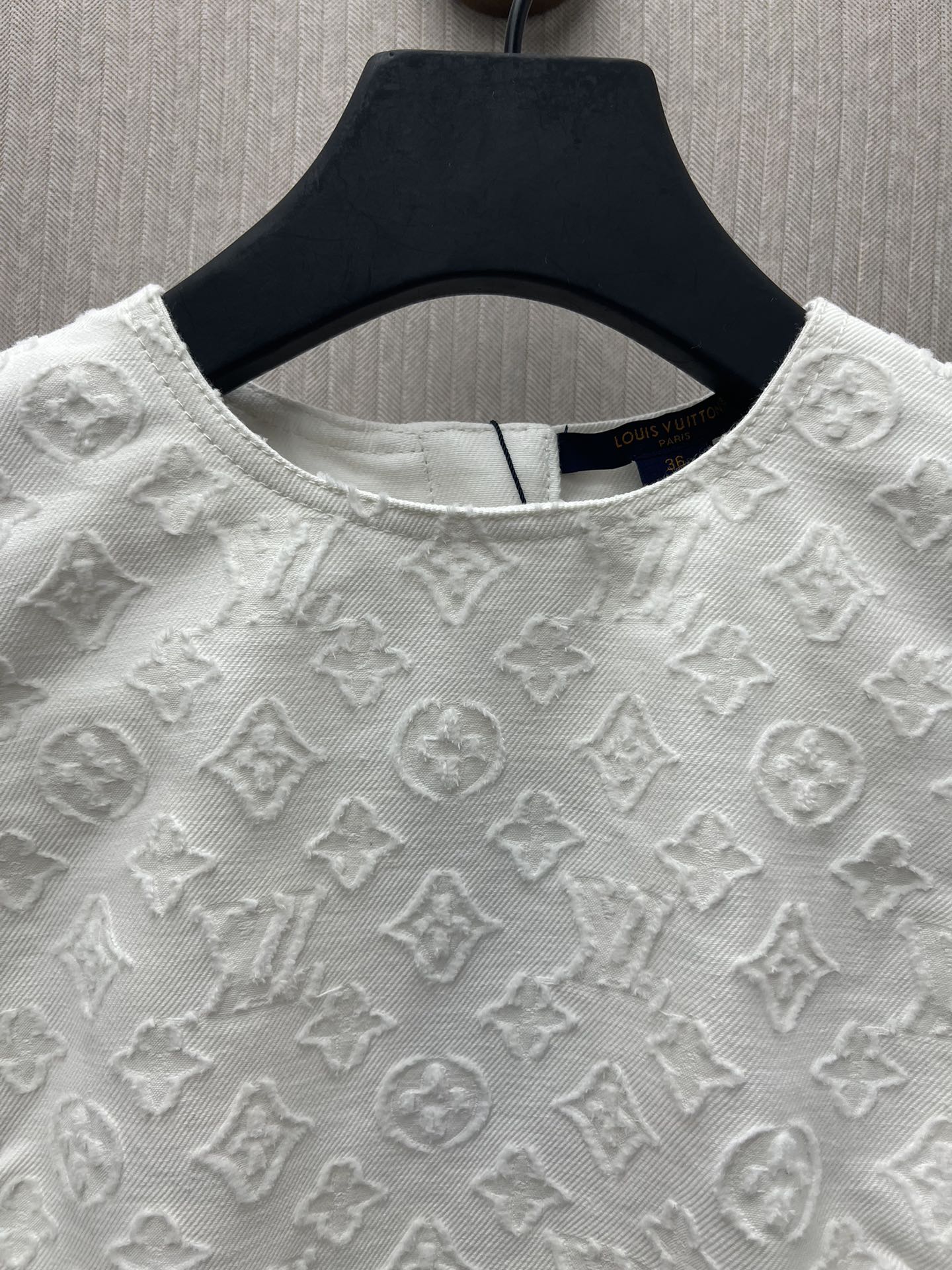 25SS denim dress cotton gabardine with Monogram jacquard