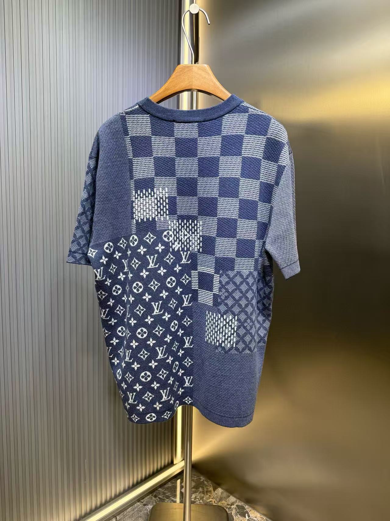 1:1 top quality Letter pattern knitted short-sleeved shirt