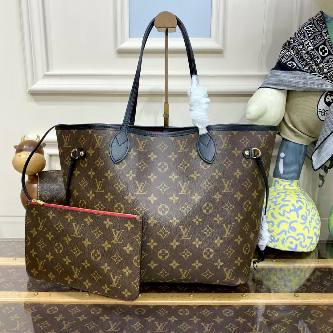 1:1 classical neverfull red lining bag