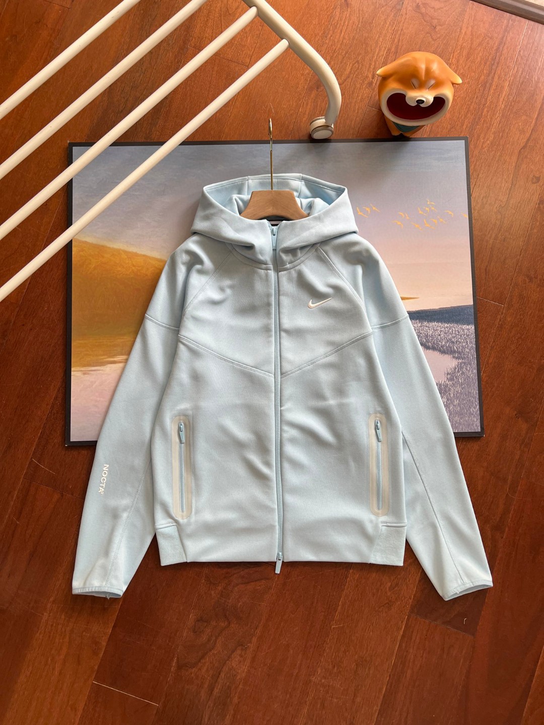 NK collaboration hooded cardigan sweatshirt