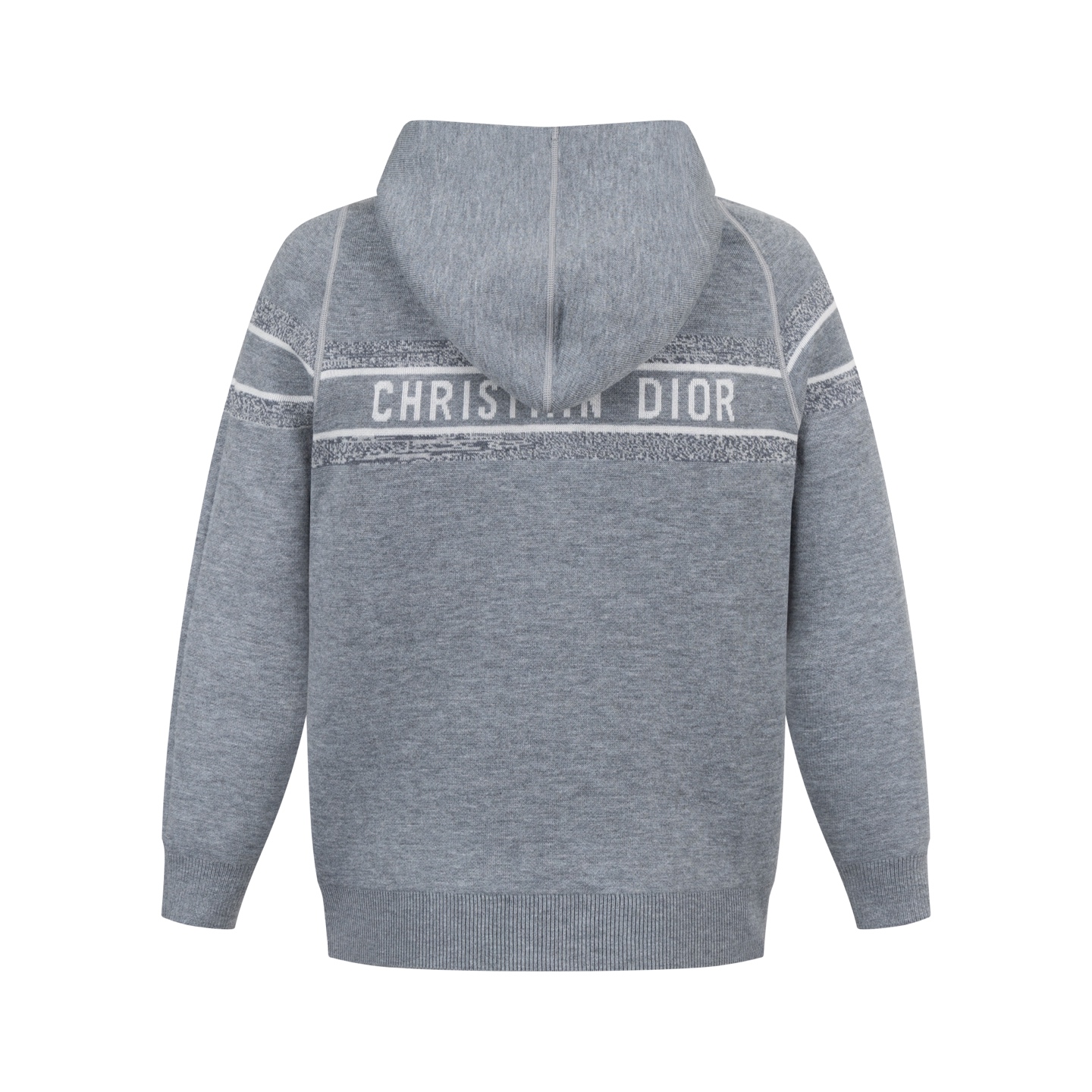 CD double-sided jacquard cashmere knitted hooded jacket