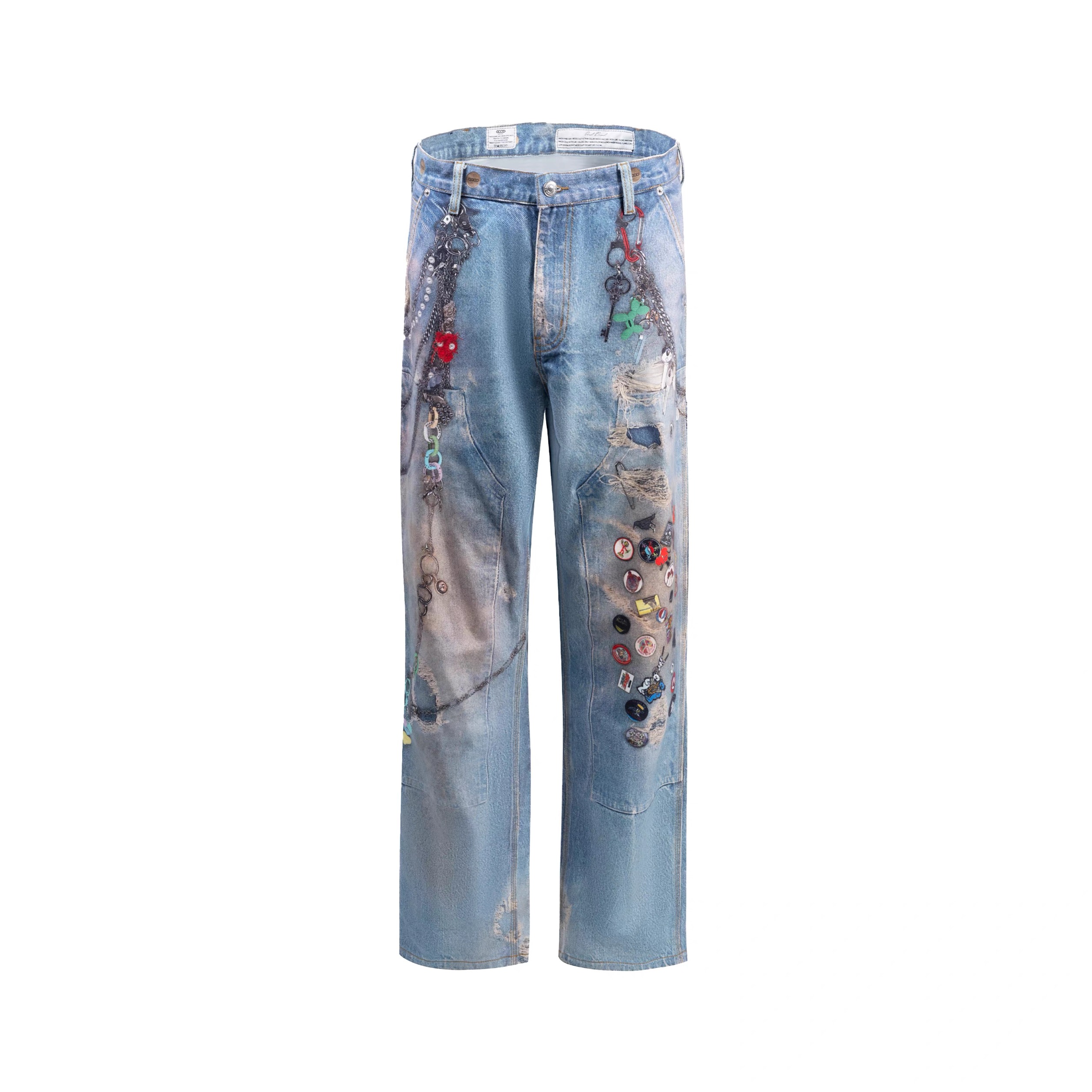 1:1 Wanderer Badge Print Denim Jeans
