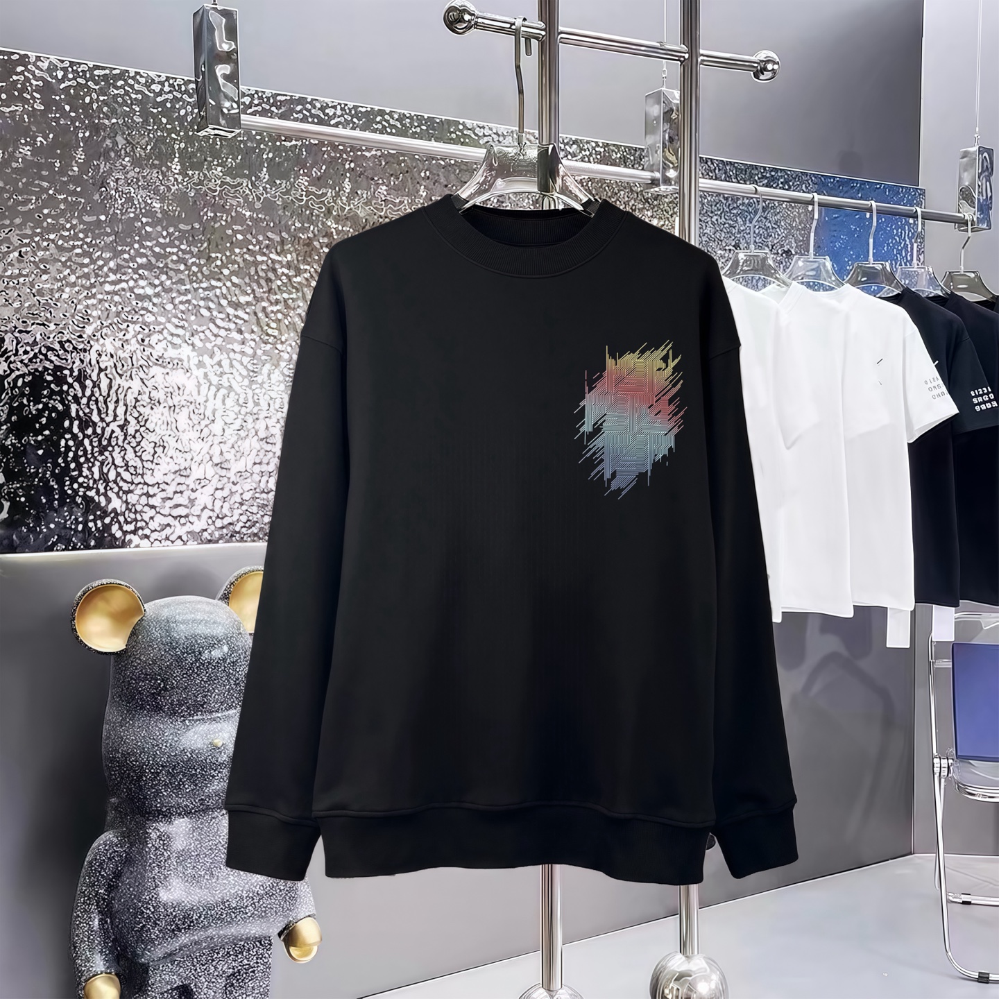 1:1 High-Quality Replica of Fendi's Printed Crew Neck Terry Cloth Hoodie