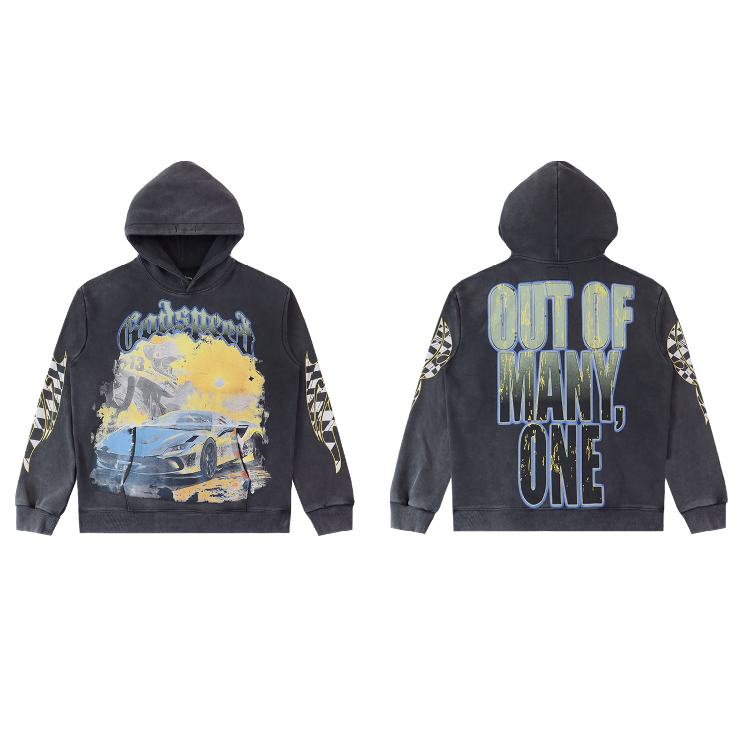 New arrival racing car print hoodie