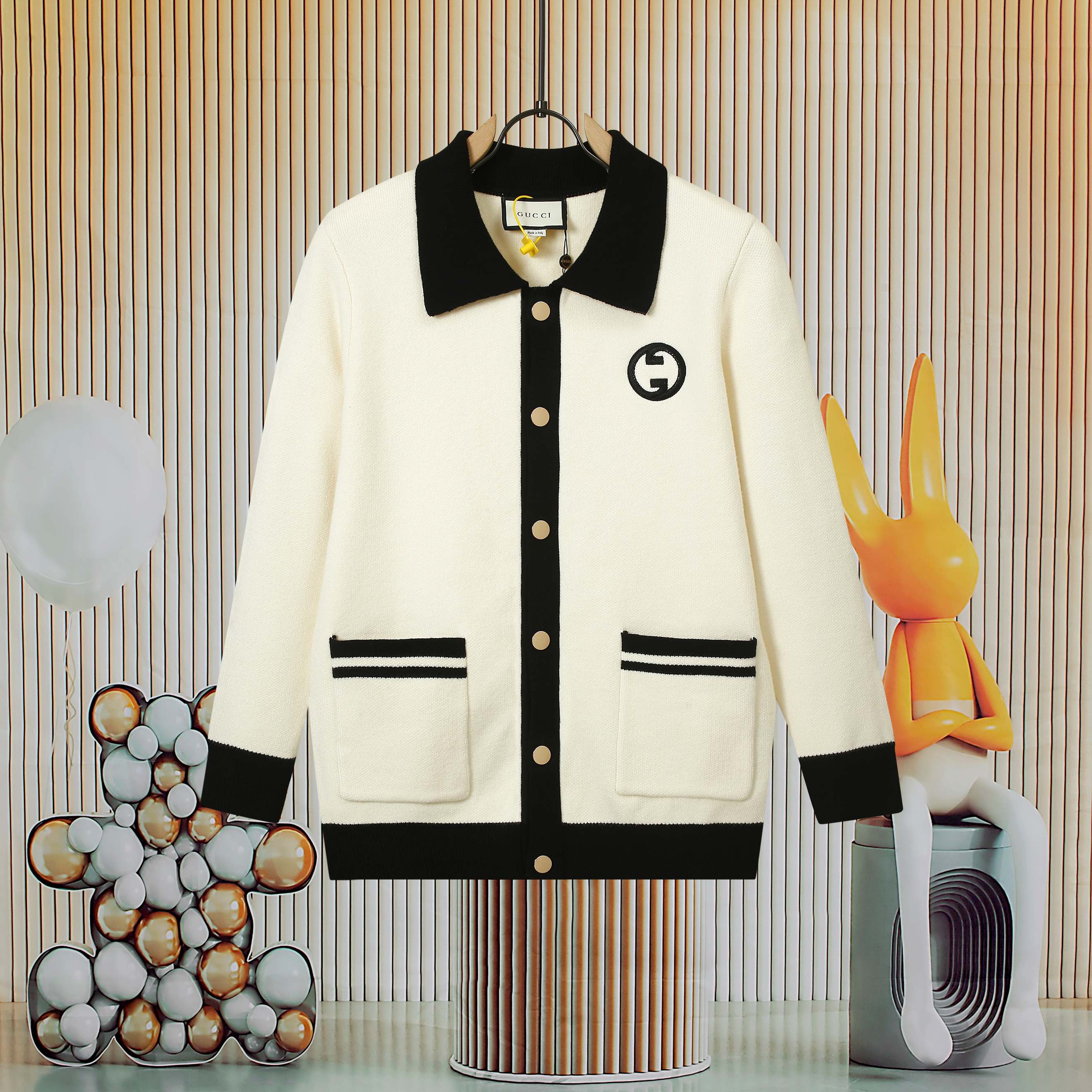 1:1 woolen lapel knitted sweater